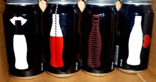 Collectable Coca Cola Cans: 4  100 Years Of The Bottle  Zero Coke Cans (2015)