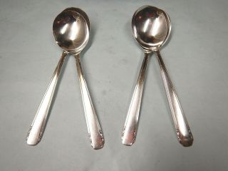 4 Elaine Round Bowl Soup Spoons - Elegant 1926 Tudor/oneida - & Table Ready