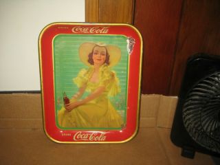 Vintage 1938 Drink Coca Cola American Artworks Serving Tray - Very Cond.