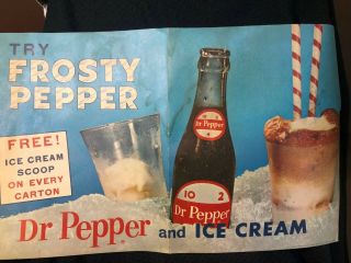 Frosty Dr Pepper Litho Poster Sign Large Vintage 1964