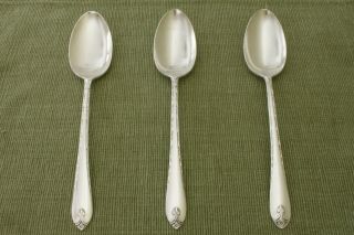Exquisite Wm Rogers & Son Silverplate 3 Serving / Tablespoons 8 3/8 "