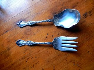 Vintage Serving Fork & Spoon " 1835 R.  Wallace A1 "