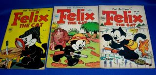 3 Felix The Cat Comics Toby Press 49 52 & 54 1954 Flub Pokey Pig Don Poco Danny
