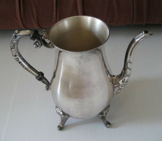 Vintage Silverplate Footed Tea Coffee Pot 8 " Tall