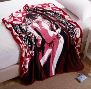 Japanese Anime Throw Blanket Soft Warm Plush Coral Fleece Rug Bedding 59 " X47 "