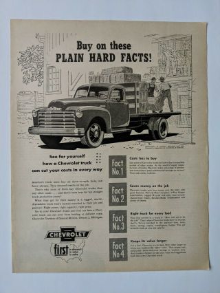 1950s Vintage Ad Chevrolet Truck Loading Hay Bales Farm Decor