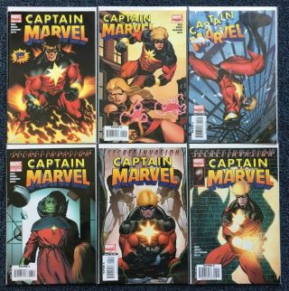 Captain Marvel 1 - 5 Variant 3 Marvel Comic 2008 Vf/nm Complete Limited Series Ms