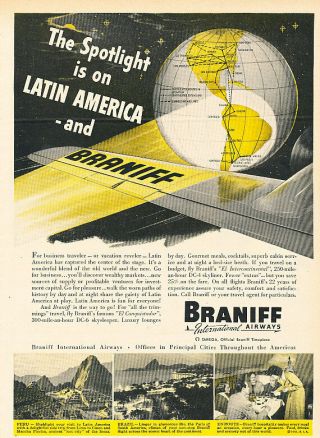 1951 Baniff International Airways Airline Vintage Advertisement Print Ad J518