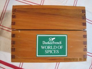VTG DURKEE FRENCH WORLD OF SPICES Wood Recipe Box 2