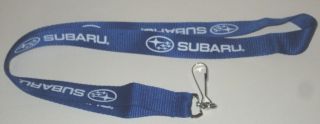 Subaru Automobile Car Logo Blue Printed Lanyard Id Badge Holder Key Chain 34 "