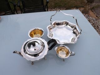 Vintage 4 Piece Silver Plated Tea Set