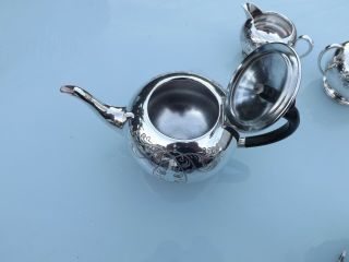 Vintage 4 Piece Silver Plated Tea Set - ' Civic ' Sheffield 2