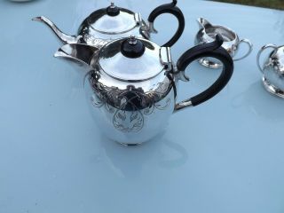 Vintage 4 Piece Silver Plated Tea Set - ' Civic ' Sheffield 4