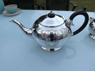 Vintage 4 Piece Silver Plated Tea Set - ' Civic ' Sheffield 5