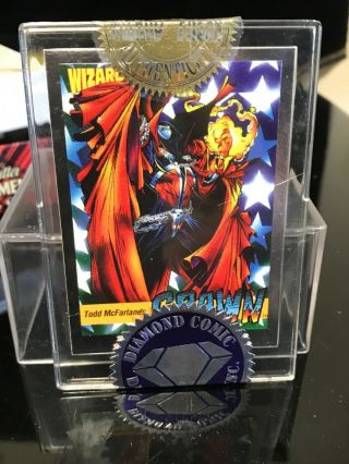 Diamond Comics Wizard Todd Mcfarlane Platinum Spawn Card 1992 A1