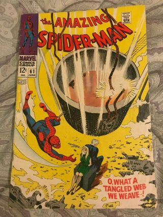 Spider - Man 61 Lee & Romita Marvel Comics 1968 1st Gwen Stacy Cover