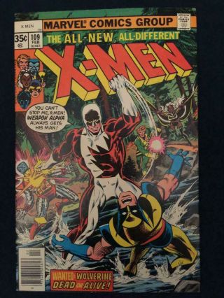 X - Men 109 (1978) Key Issue - 1st App Vindicator / Weapon Alpha - F/vf (7.  0)