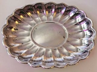 Reed & Barton 110 Silverplate Oval Scalloped Serving Tray Platter Dish 1946