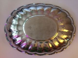 Reed & Barton 110 Silverplate Oval Scalloped Serving Tray Platter Dish 1946 2
