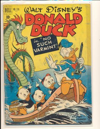 Four Color 318 - Donald Duck (1) By Carl Barks Good/vg Cond.