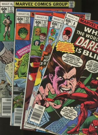 What If? 8,  9,  11,  12,  13 5 Books Marvel Daredevil Hulk Conan The Barbarian