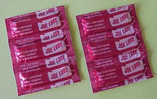 Old Stock,  Vintage Joe Lube Brand Condoms / Rubbers 2 Strips Of 3 Condoms