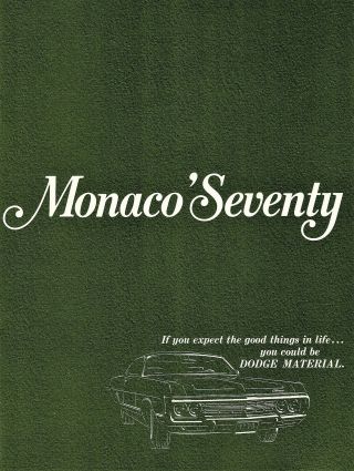 1970 Dodge Monaco And Monaco Wagon Vintage Sales Brochure