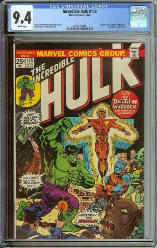 Incredible Hulk 178 Cgc 9.  4 White Pages