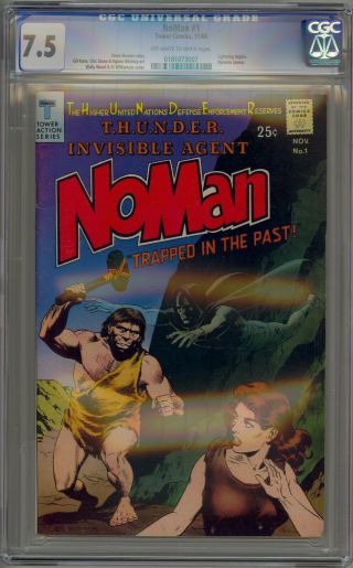 Noman 1 (1966) Comic Book Cgc 7.  5 Lightning Begins,  Dynamo Cameo Gil Kane Art