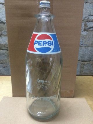 Vintage Pepsi - Cola 2 Liters Soda Bottle Return For Deposit 1976 With Cap