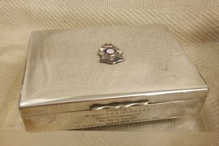 Vintage Silver Plated Cigar Cigarette Box By Aristocrat Of London,  Police Badge