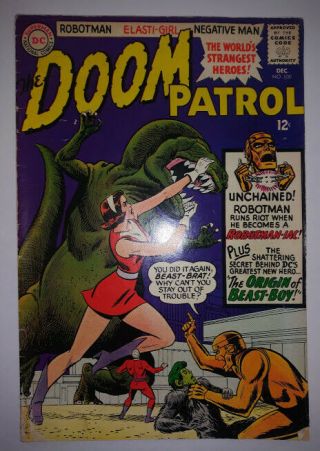 Doom Patrol 100 1965 Vg 4.  0 Ow 2nd Beast Boy & Origin Dc Comics