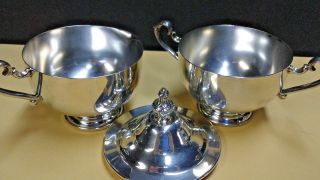 Vintage Wm.  Rogers Silver Plated Creamer And Sugar Bowl With Lid
