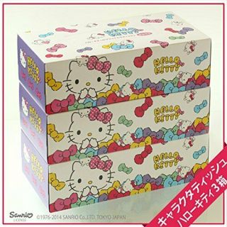 From Japan Sanrio Hello Kitty Tissue Set of 3boxes 2