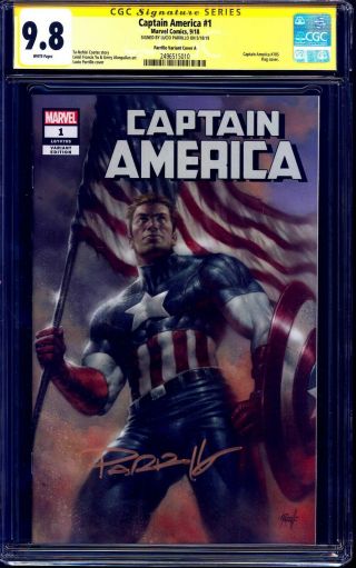 Captain America 1 Unknown Comic Painted Variant Cgc Ss 9.  8 Signed Lucio Parillo