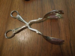 Gorham Heritage Silver - Plated Serving Salad Tongs 10 3/4 "