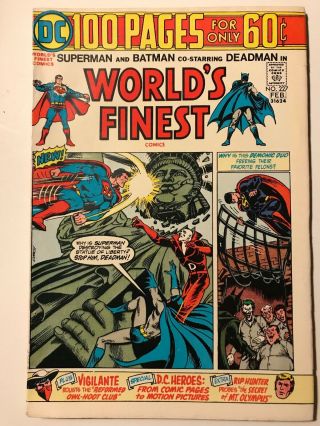 Worlds Finest 227 100 Page Giant — Dc 1975 — Superman,  Batman & Deadman — Fn/vf