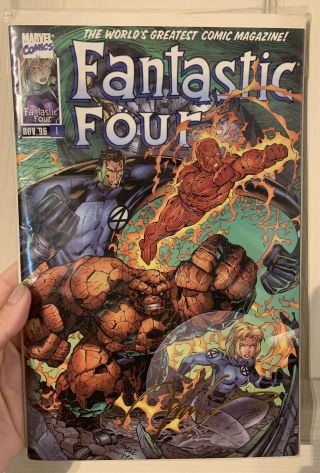 Fantastic Four 1 22k Gold Jim Lee Signature Marvel Comic Rare Htf
