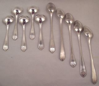 10 Silver Plate Spoons By National Silver Co.  5 - Ice Tea & 5 - Soup 