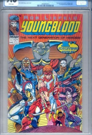 PRIMO: YOUNGBLOOD 1 NM/MT 9.  8 CGC LIEFELD flipbook cards 1992 Image comics 2