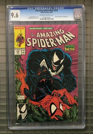 Spider - Man 316 Marvel Comics 1989 Cgc 9.  6 Venom Black Cat Appearance