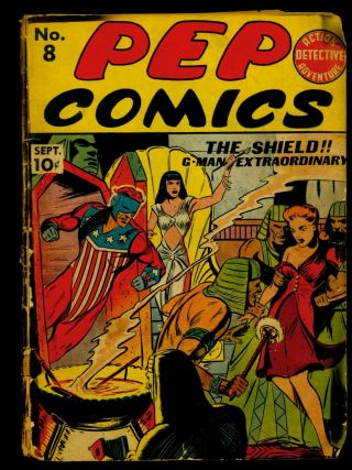 Pep Comics 8,  Sept 1940,  Fair - Poor