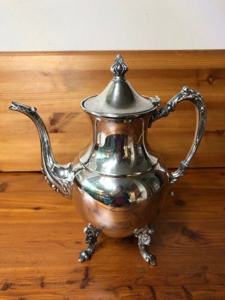 Vintage Sheridan Silver On Copper Tea Coffee Pot 