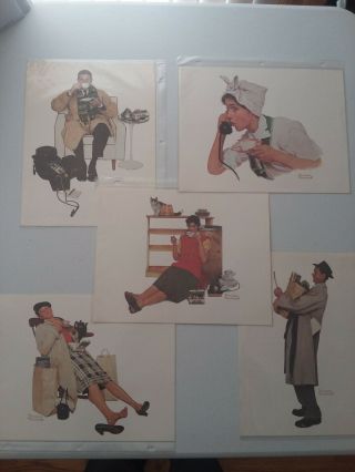 5 Norman Rockwell Prints Red Rose Tea Ads (people)