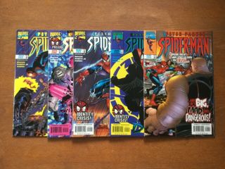 Peter Parker Spider - Man Vol 1 90,  91,  92,  93,  94 (marvel Comics) Identity Crisis