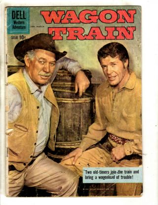 Wagon Train 4 Vg 1960 Silver Age Comic Book Western Cowboy Photo Cover Jl7