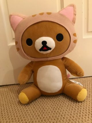 12”h Rilakkuma Wearing Cat Hat Plush San - X Stuffed Toy