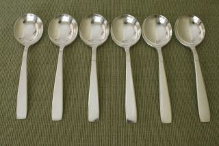 Colebrook Hotel Plate Oneida Silverplate 6 Bouillon Spoons 5 3/4 "