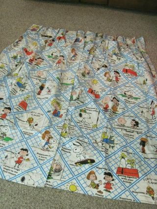 Snoopy / Peanuts Drapes Curtains 2 Panels 64 " Long 42 " Wide Whith