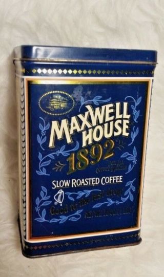 Vintage Maxwell House Coffee Can Tin 100th Anniversary Canister Blue Metal Tin